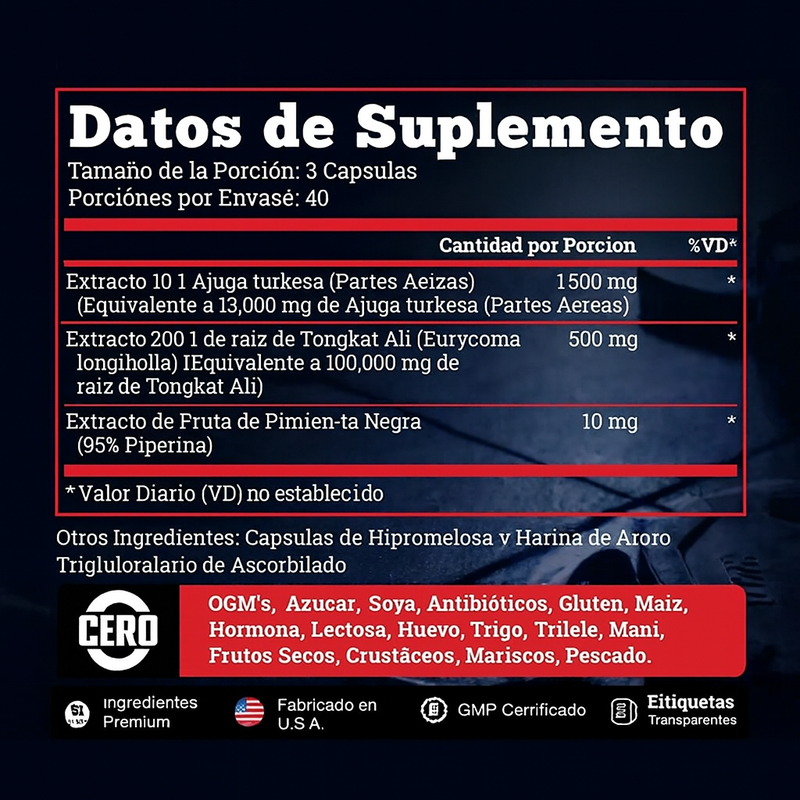 🔥 ¡SUPEROFERTA! TURKESTERONE + TONGKAT Ali - COMPROBADO Y SELLADO: Consigue Turkesterona de la vieja escuela (120 cápsulas). Tus resultados serán SERIOS.